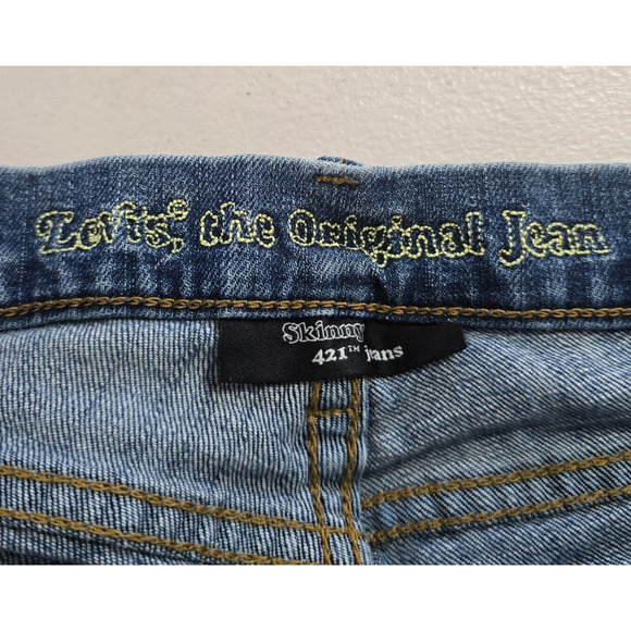 Levi's 421 Jeans Juniors - Women's 9 / 29 Blue Medium Wash Skinny Natural Fade - Picture 3 of 16